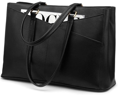 LOVEVOOK Borsa per computer portatile da donna 17 pollici, lavoro da donna, scuola, colore nero