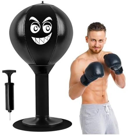 Punchingball da scrivania Desktop, Sacco da boxe Sacchi da boxe con ventosa Desktop Sacco da boxe Antistress Punchingball Tavolo Ufficio per Capo Colleghi Amici