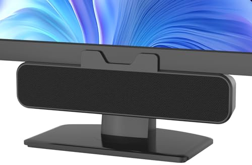 INGA Computer Speakers, USB Plug and Play Desktop Speakers, Easily Clamps to Monitor, PC Speaker with Loud Stereo Sound & Bass, Wired Computer Speakers for Study/Meeting, Compatible with MAC, Laptop
