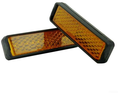 Gdfnmogo Réflecteur de pédale pour vélo – Lumière de sécurité réfléchissante haute luminosité avec coque en nylon, 54,3 x 15,8 mm (lot de 2 ou 4), compatible avec (2 pièces)
