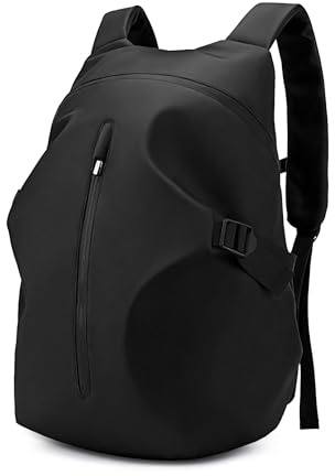HUIDA TECH Motorrad-Rucksack, wasserabweisend, Helmfach, Fahrrad-Reiserucksack, Business-Laptop-Tasche, leicht, lässig, Tagesrucksack, schwarzer Schulrucksack, Schwarz