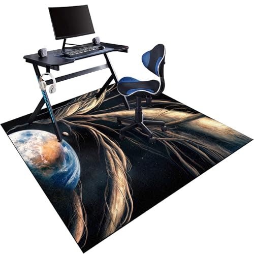 Tappetino per Sedia da Scrivania Antiscivolo, Tappetino per Sedia da Ufficio Gaming, Tappetino Protettivo per Pavimenti Duri, Tappeto per Sedia con Ruote, Tappetino Protezione Pavimento 90 x 140 cm