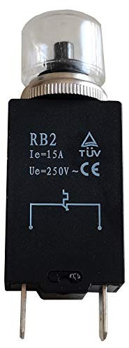 2 Stück RB2 Thermoschutz Druckschalter Überlastschutz Überstromschutz Gerät Leitungsschutzschalter AC 250V 15A (15A)