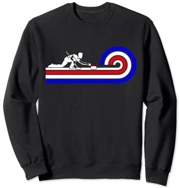 Curler sliding Curling Stone Retro Curling Sweatshirt