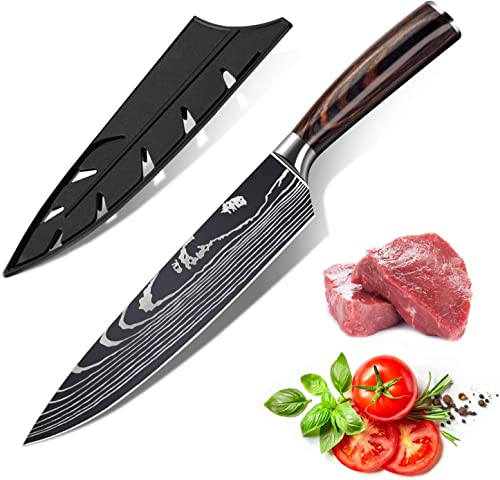 Dfito 20cm Küchenmesser, Scharfe Kochmesser aus Edelstahl in Mehreren Größen mit Bequemen Griff, Kochmesser Gegen Rost für die Küche/das Restaurant zu Hause