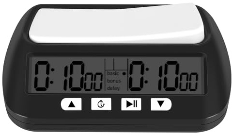 Orimommth schackklocka, digital schacktimer och speltimer, 3-i-1 mångsidig bärbar professionell klocka med bonus och fördröjningsnedräkningsfunktion svart