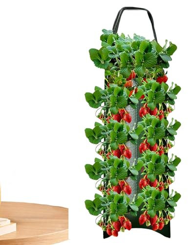 Fioriera per fragole, verticale, per piantare fragole, contenitore per piantare fragole, borsa traspirante per la crescita dei fiori, borse pieghevoli per coltivare verdure, fiori e erbe