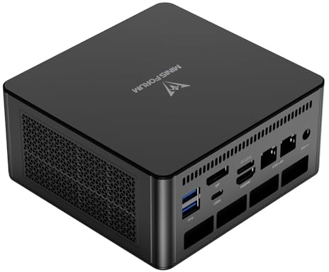 MINISFORUM UM890 Pro Mini PC AMD Ryzen 9 8945HS(8C/16T, up to 5.2GHz) Barebone Version, 2xUSB4(PD 8K)|1xHDMI|1xDP Four Outputs, 2X RJ45, BT5.2 4xUSB3.2 AMD Radeon 780M Graphics Micro Computer
