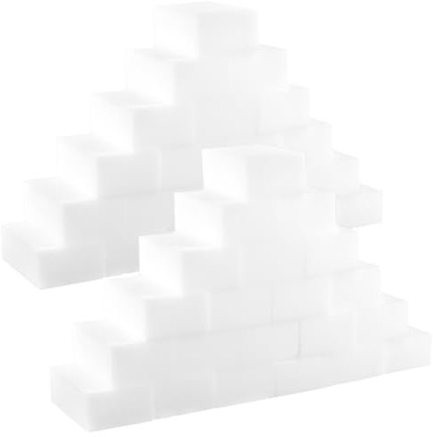 KEILEOHO 100 esponjas de goma de borrar de suciedad, 8 x 5 x 3 cm, esponja mágica para la cocina, color blanco