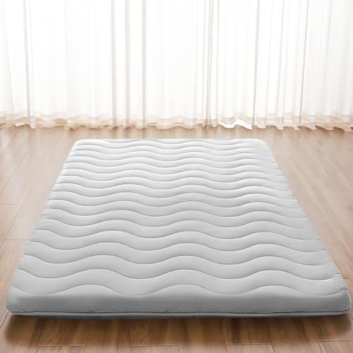 Japanese Futon Floor Mattress, 100% High Density Comfortable Foam, 3.5 Thicken Foldable Mattress Tatami Mat Sleeping Pad, Ideal for Comfort and Support, Kids Floor Lounger Pillow Bed Sofa (Twin）