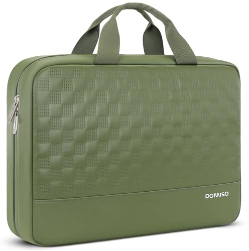 DOMISO Housse de protection étanche pour ordinateur portable 17 avec poignée, pour Lenovo/HP/Acer/Chromebook/Dell/MSI 17,3 Vert militaire