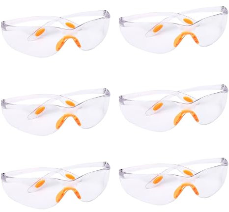 Lot de 6 lunettes de protection, lunettes de protection pour enfants, chimie, lunettes de sécurité, lunettes de travail, lunettes de protection des yeux, lunettes de sécurité, lunettes de laboratoire,