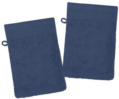 Stof Lot de 2 Gants de Toilette 15 x 21 cm Lylia Bleu Marine