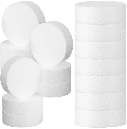 Veemoon Pcs Foam Circles Round Polystyrene Discs for Modelling School Projects Sculpture Floral Arrangement Arts Craft White
