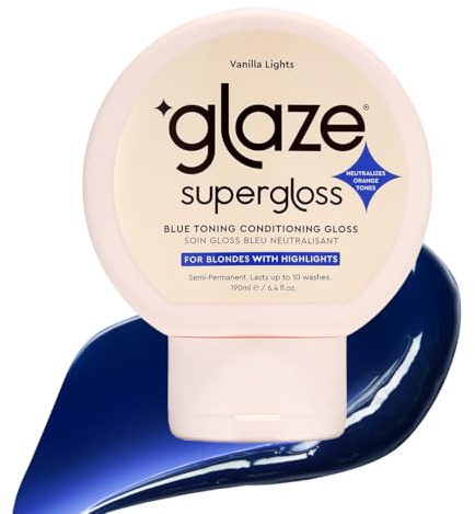 Glaze Supergloss Purple Color Toning Gloss – Hydrating Semi-Permanent Colour Hair Gloss & Shine Boost – For Blonde and Light Brown Hair With Highlights – 190ml - Vanilla Lights