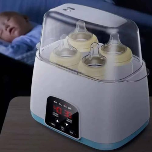 Esterilizador de biberones para niños con control inteligente de temperatura y pantalla LCD | Esterilizador doble portátil para botellas, leche materna, fórmula y chupetes | Esterilización rápida en