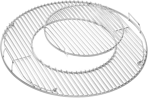 BWISUP Hinged Round Cooking Grate for Weber 57cm/21.5 Round BBQ Grill Rack, Double Side & Circular Opening Grill Replacement for Weber 8835, Bar-B-Kettle, One-Touch and Master-Touch Charcoal Grills
