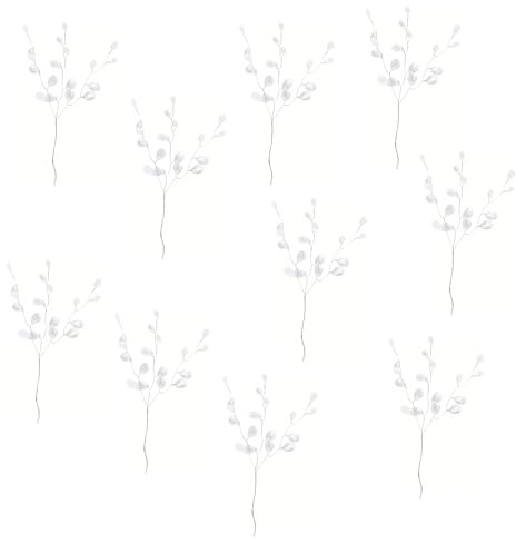 QACUU 10pcs Acrylic Crystal Drop Artificial Flowers for Decoration, Transparent Wedding Flowers Decorations, Creative Water Drop Artificial Fake Flower Stem for Wedding Party and Home Decor