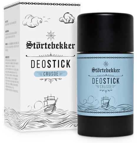Störtebekker Premium Desodorante en barra Crusoe – Desodorante en barra para hombre – Desodorante en barra para una frescura duradera – Idea regalo para hombres – Fabricado en Alemania – Desodorante