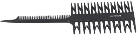 LUCKDANO Peine para Seccionar Mechas de Cabello de Doble Cara, Herramientas Profesionales para Teñir el Cabello en Azul para Uso en Salón y Mechas de Bricolaje (BLACK)