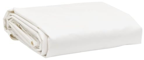 Lona impermeable para remolques, lona blanca, 1,5 x 2,5 m, 650 g/m², resistente a desgarros, impermeable y resistente a los rayos UV