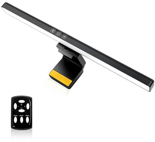 YYSWSAKY Barra Luz Monitor con Control Remoto y Temporizador, 40cm Lámpara Monitor USB con 5 Modos de Luz × 10 Niveles de Brillo, LED ScreenBar para Juegos, Oficina