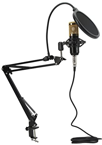 Vvikizy Pacchetto Microfono da Studio Professionale con Staffa a Molla per Streaming Live e Canto
