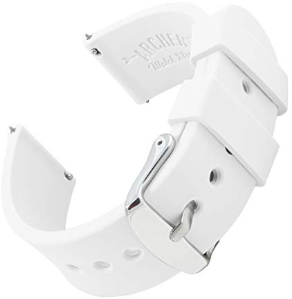 Archer Watch Straps - Bracelets de Montre en Silicone à Dégagement Rapide (Blanc, 20mm)