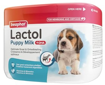 Beaphar – LACTOL – Lait maternisé pour Chiot en Poudre – Enrichi en DHA – Source de protéines de Haute qualité – pour Chiot Non sevré, Femelle gestante ou allaitante et Chien âgé ou Malade – 250 g