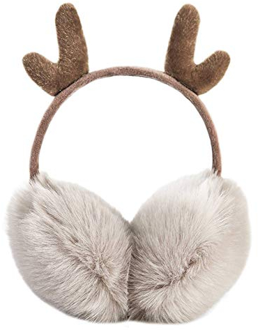 YUIP Rentier Winter Ohrenschützer, Damen & Kinder Unisex warm Ohrenschutz für Ohrenwärmer, Plüsch Earmuffs, Braun