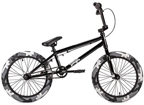 Jet BMX Yoof 18 BMX Bike - Gloss Black with Grey Camo Tyres