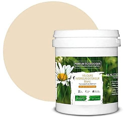 BOX DECO COULEURS Pintura natural ecológica interior exterior terciopelo Natura - 1L, Beige Marfil
