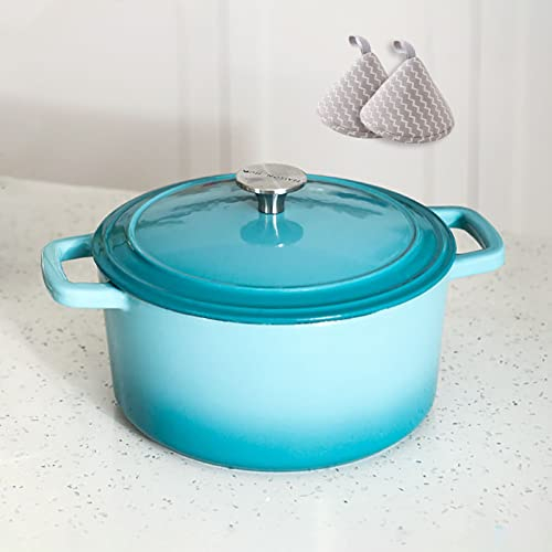 YLWX 3.5L Cooking Dutch Oven, Enameled Cast Iron Induction Dutch Pot, Cocotte Braiser Pot, Casserole with Lid (Color : Green)