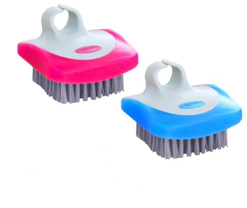 QUANXILXU 2 Pcs Vegetable Brush Potato Brush Scrubber Flexible Fruit and Vegetable Cleaning Brushes Good Grips Vegetable Scrubbing Brushes for Washing Fruit Carrots Potato Mushrooms(Random Color)