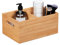 Relaxdays Aufbewahrungsbox Bambus, stapelbar, 2 Fächer, Bambuskiste ohne Deckel, HxBxT: 14x30x20 cm, mit Griffen, Natur