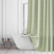 Sage Green Shower Curtain - Farmhouse Boho Modern Linen Fabric Shower Curtains for Bathroom, Thick Textured Bathroom Curtain Set with Tassel - Bohemian Cloth Shower Curtain Extra Long 72x84 inch