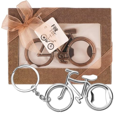 RAFIYU Flaschenöffner Fahrrad 2 Stück, Männer Vintage Fahrrad Bieröffner Lustig, Korkenzieher Bottle Opener Fahrrad Geschenke Schlüsselanhänger für Ihn Ehemann Freund Vater Opa