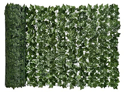 IlGruppone Siepe Artificiale Edera Finta Sempreverde Sintetica Anticaduta Frangivista Frangivento Ringhiera Terrazzo Balcone Giardino Diverse Misure - Verde - 1.5x5Mt