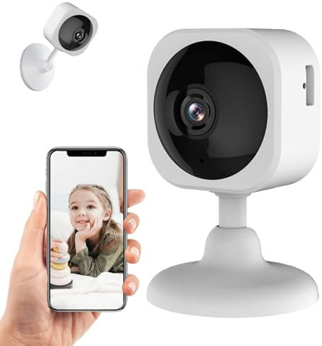 Fotocamera di sicurezza interna 2K, 3MP telecamera di sicurezza smart cablata per monitorare il bambino/animale domestico,Telecamera WiFi con rilevatore di movimento,allarme di avviso,modalità privata