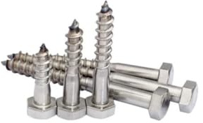 25x M6 x 60mm A2-304 Stainless Steel Coach Screw Hex Hexagon Head Wood Screws Lag Bolts Wood Masonry Brick Concrete Wall Fixing Lag Screw Bolts for Fencing Aerial Shelves