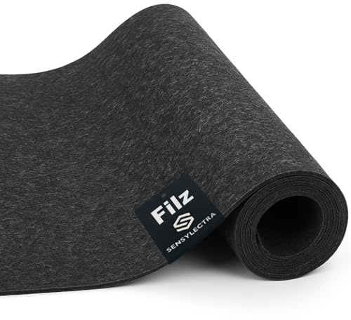 Sensylectra filttyg filtrulle, filt metervara 30 cm x 300 cm, fickfilt dekorativ filt filt, filtmatta, 2 mm filtmattor, pysselfilt för gör-det-själv förvaringsväska filtunderlägg lapptäcke (svartgrå)