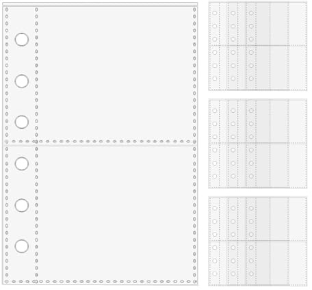 Mimoqk Binder-Blatt-Schutzhüllen, A7, 6-Ring, transparente Schutzhüllen für Karten, Quittungen, Tickets, Fotos, Aufkleber, Skizzen, Schule, Büro, Studenten, Lehrer, Reisende