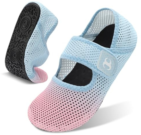 JOINFREE Wide Toe Box Summer Sandals for Women & Men Barefoot Adjustable Water Shoes Breathable Quick-Dry Mesh Indoor Outdoor Summer Slippers Black Size 6-6.5