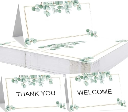 Ousuwo Paquete de 50 elegantes tarjetas de lugar para bodas, cumpleaños y fiestas de Navidad