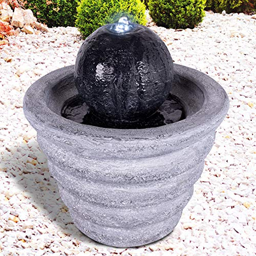 Gartenbrunnen Brunnen Zierbrunnen Zimmerbrunnen Springbrunnen 230V Wasserfall Wasserspiel für Garten, Gartenteich, Terrasse, Balkon