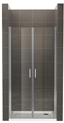 Duschtür STELLA 88x180 cm Nischentür Verstellbereich von 88-91 cm, Höhe: 180 cm, Duschabtrennung aus 6 mm durchsichtigem ESG Sicherheitsglas mit Nanobeschichtung - Alle Größen AC