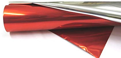 Jonas Geschenkfolie 70cm breit / 50m rot/silber für Geburtstage