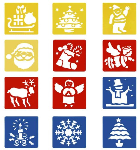 O-Kinee pochoirs de dessin, pochoirs de peinture en plastique, pochoirs réutilisables, cartes-cadeaux de Noël bricolage pour les enfants-31