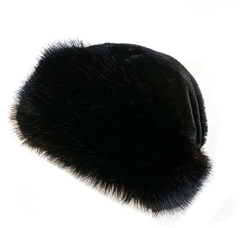Chapeau de Fourrure Russe pour Femmes - Fausse Fourrure de Renard, Chapeau d'Hiver en Peluche, Style Cosaque