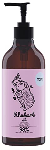 YYOPE Natural Hand Wash | Rhubarb Extract | Minerals | Neutral pH | Moisturising | Soothing | Rhubarb and Rose 500 ml
